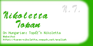 nikoletta topan business card